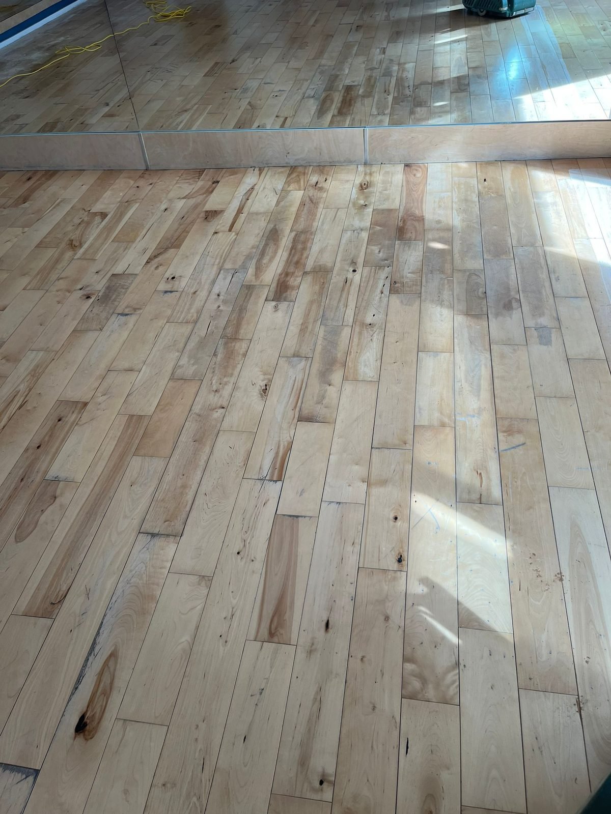 Pine floorboards sanded back and finished in a natural tone